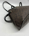 Coach Brown Signature Canvas Drawstring Carryall Shoulder Bag