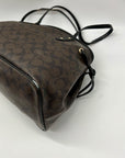 Coach Brown Signature Canvas Drawstring Carryall Shoulder Bag