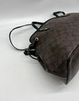 Coach Brown Signature Canvas Drawstring Carryall Shoulder Bag