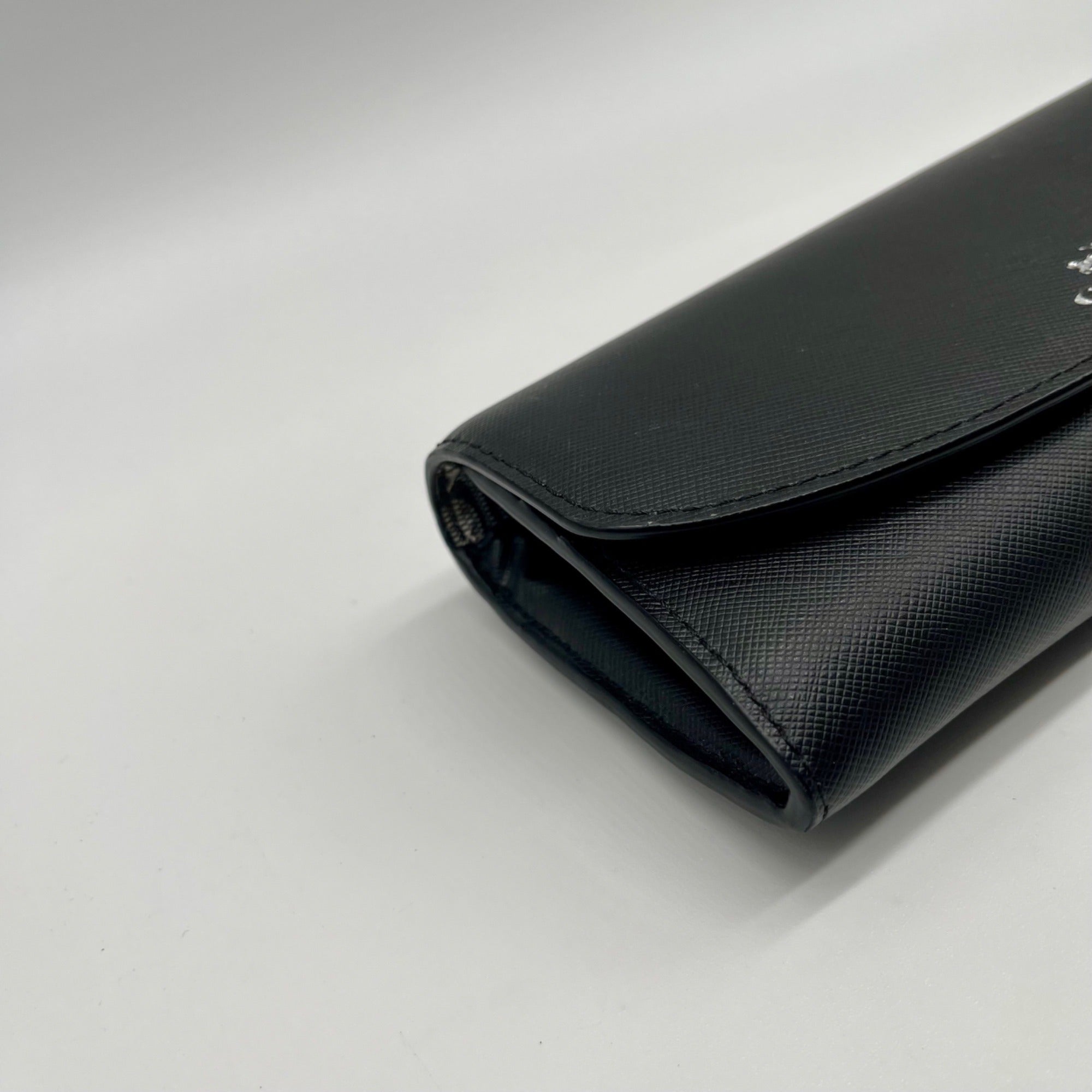 Coach Black Leather Slim Envelope Flap Long Wallet