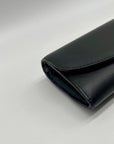 Coach Black Leather Slim Envelope Flap Long Wallet