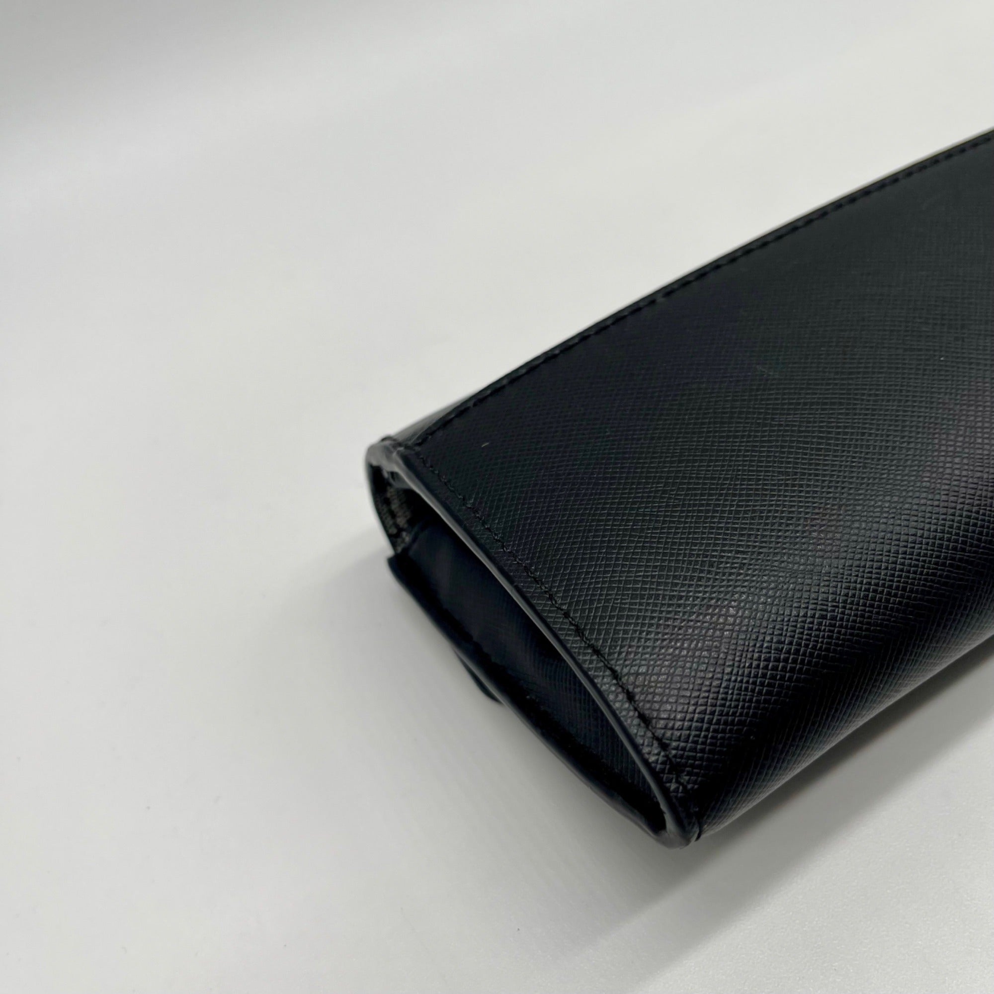Coach Black Leather Slim Envelope Flap Long Wallet