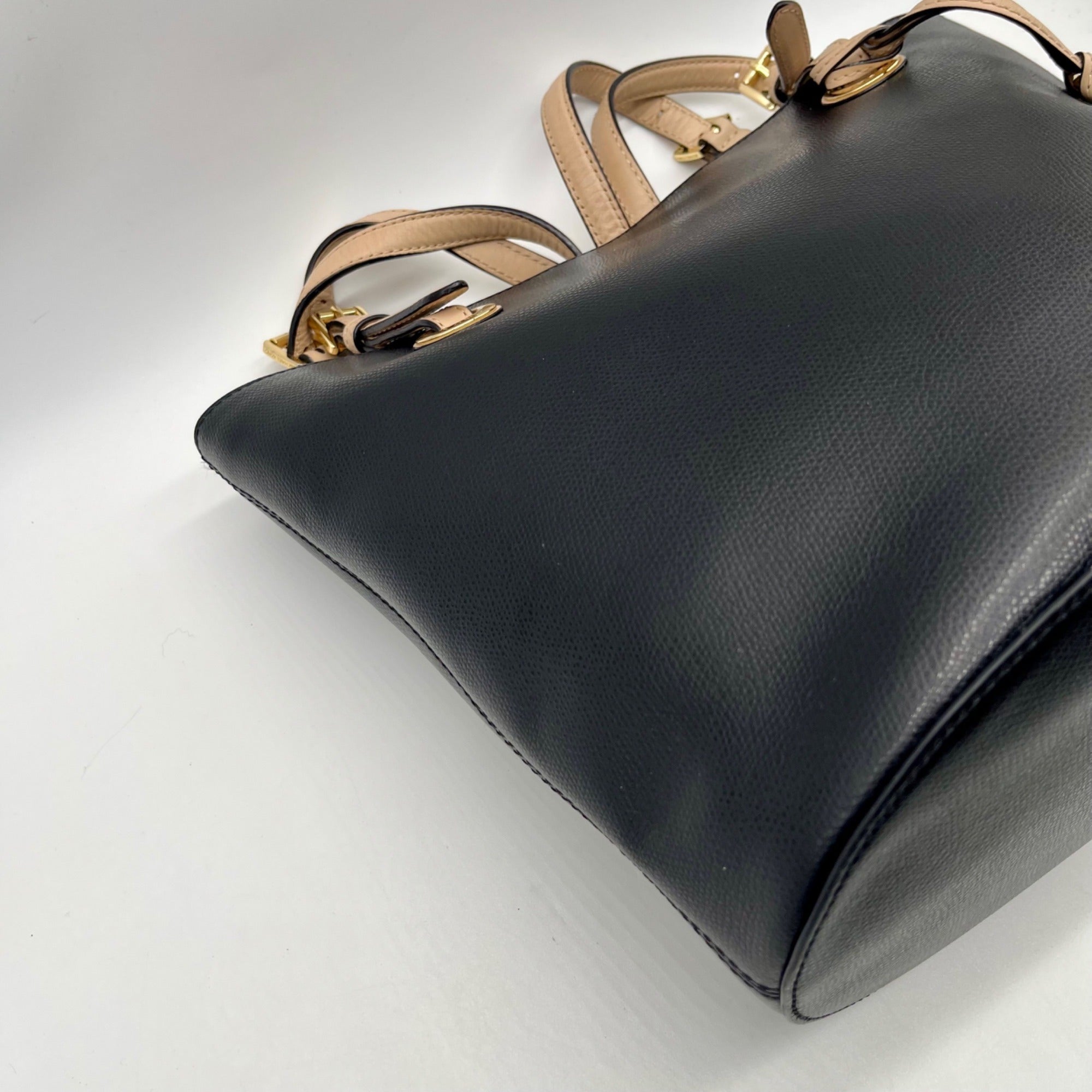 Michael Kors Black Leather Tote Bag