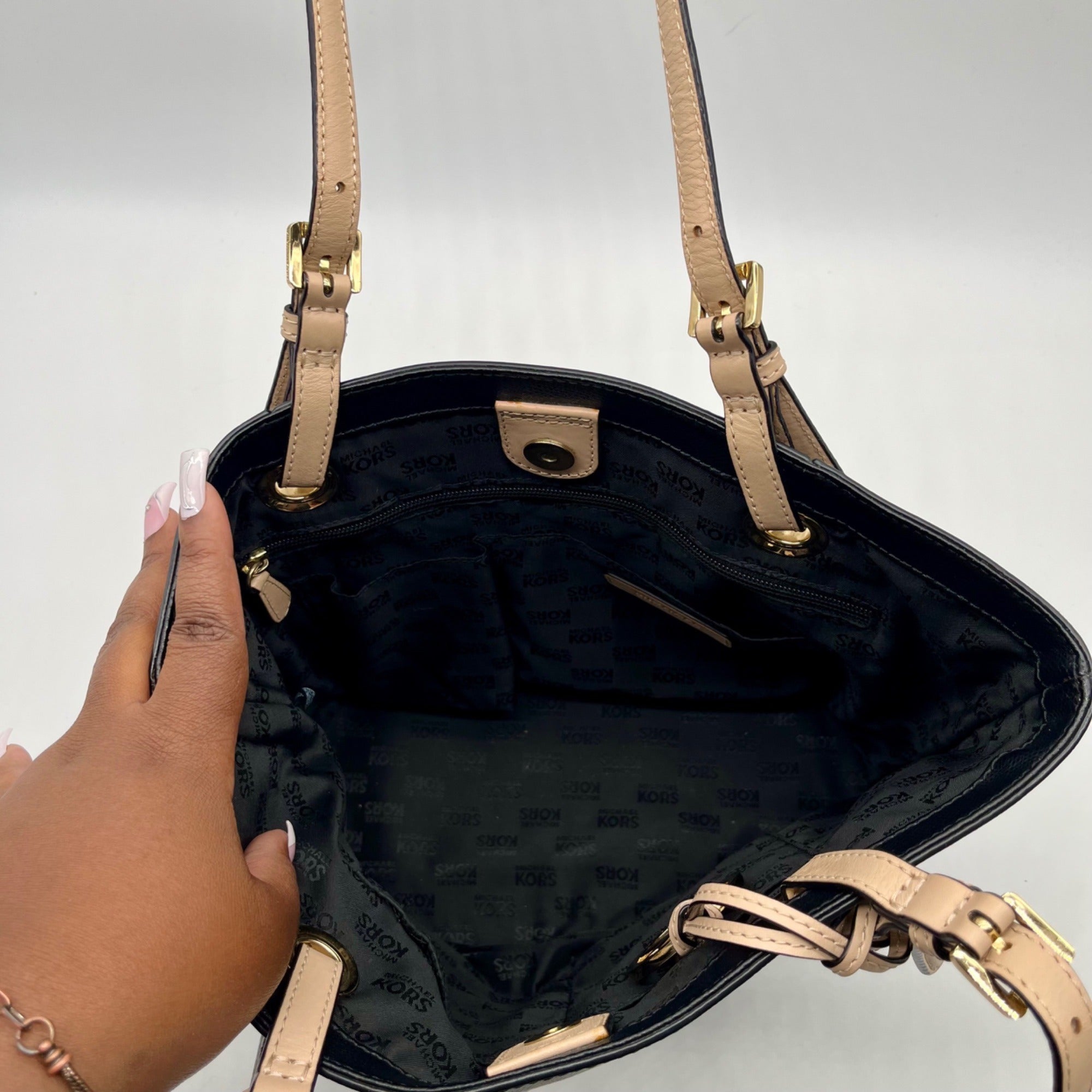 Michael Kors Black Leather Tote Bag