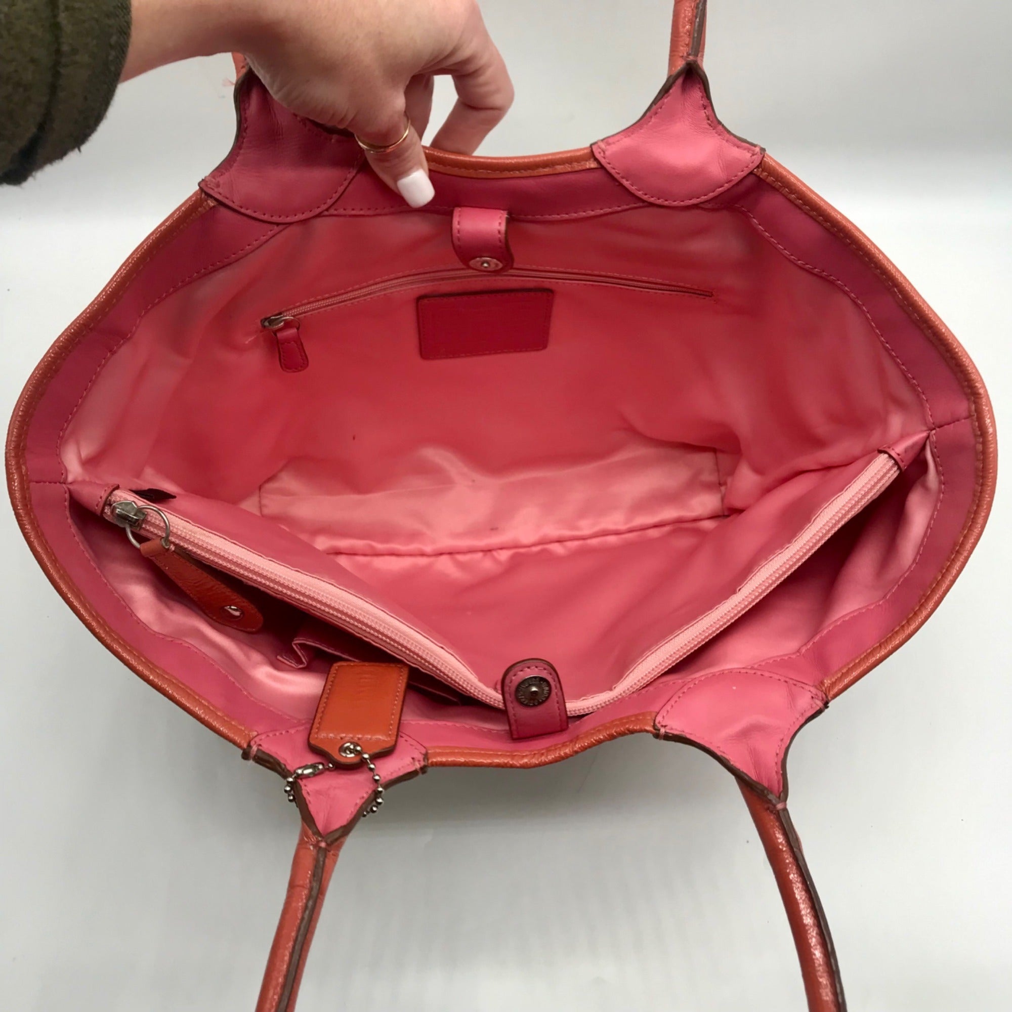 Coach Tan Signature Canvas Bleecker Floral Applique Tote