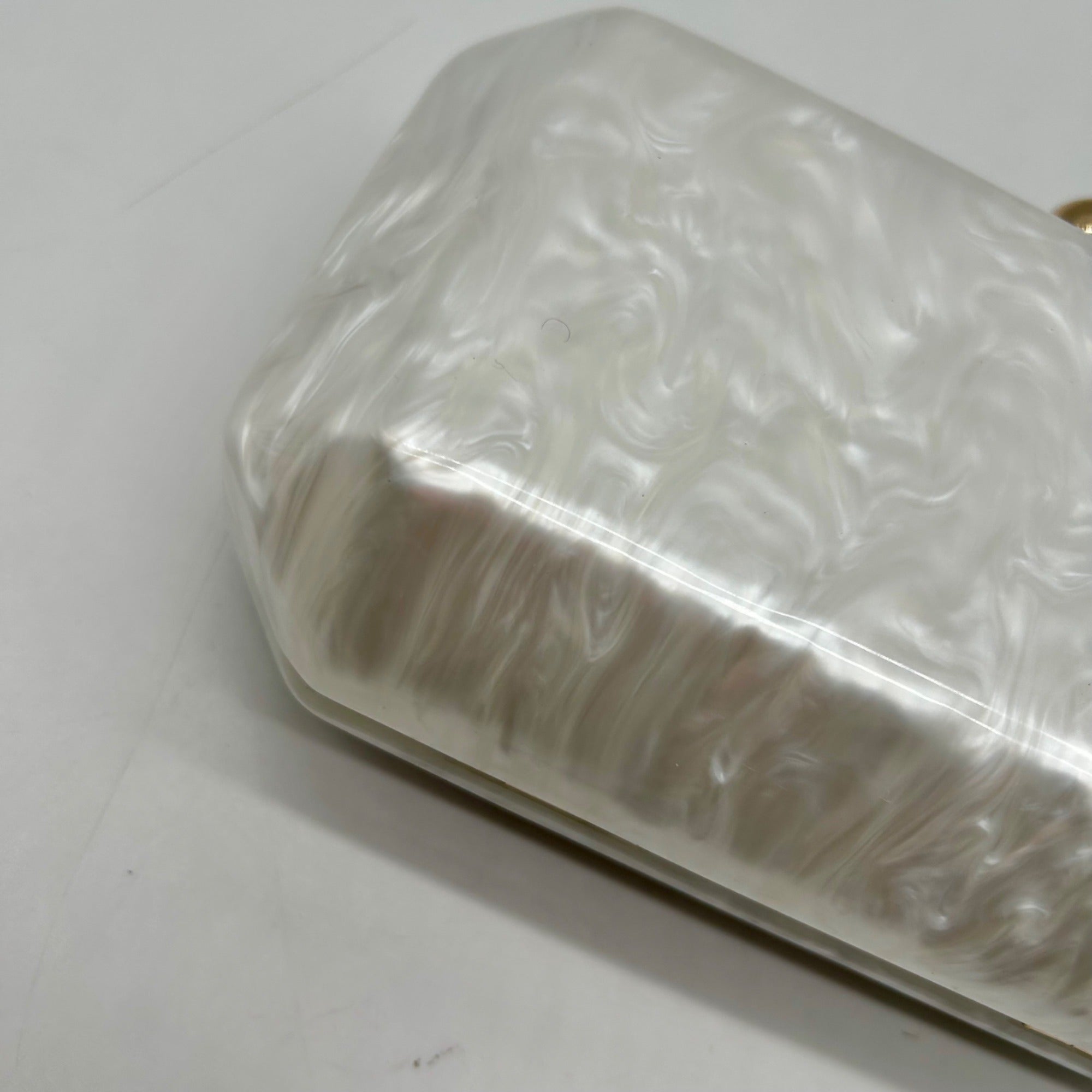 I.N.C. Pearl Acrylic Box Clutch Bag