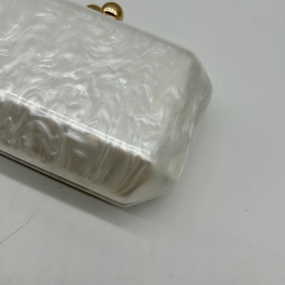 I.N.C. Pearl Acrylic Box Clutch Bag