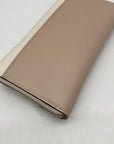 Kate Spade White and Tan Pebbled Leather Grove Street Neda Wallet