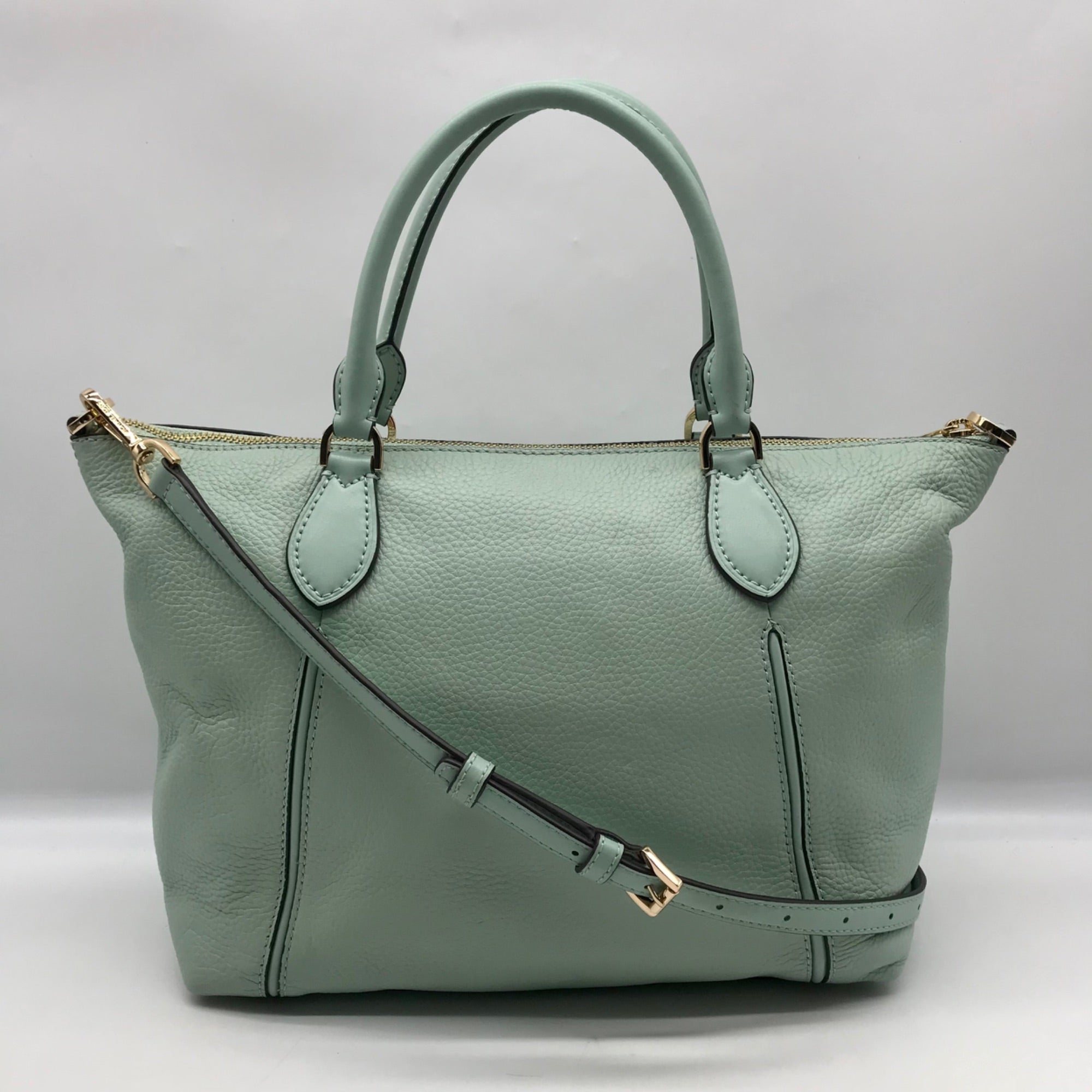Michael Kors Mini Green Pebbled Leather Lenox Shoulder Bag
