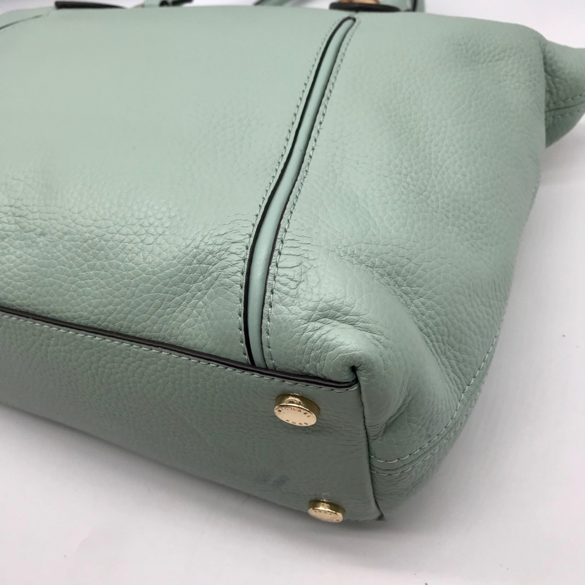 Michael Kors Mini Green Pebbled Leather Lenox Shoulder Bag