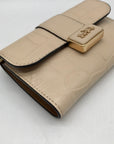 Coach Beige Embossed Leather Grace Wallet