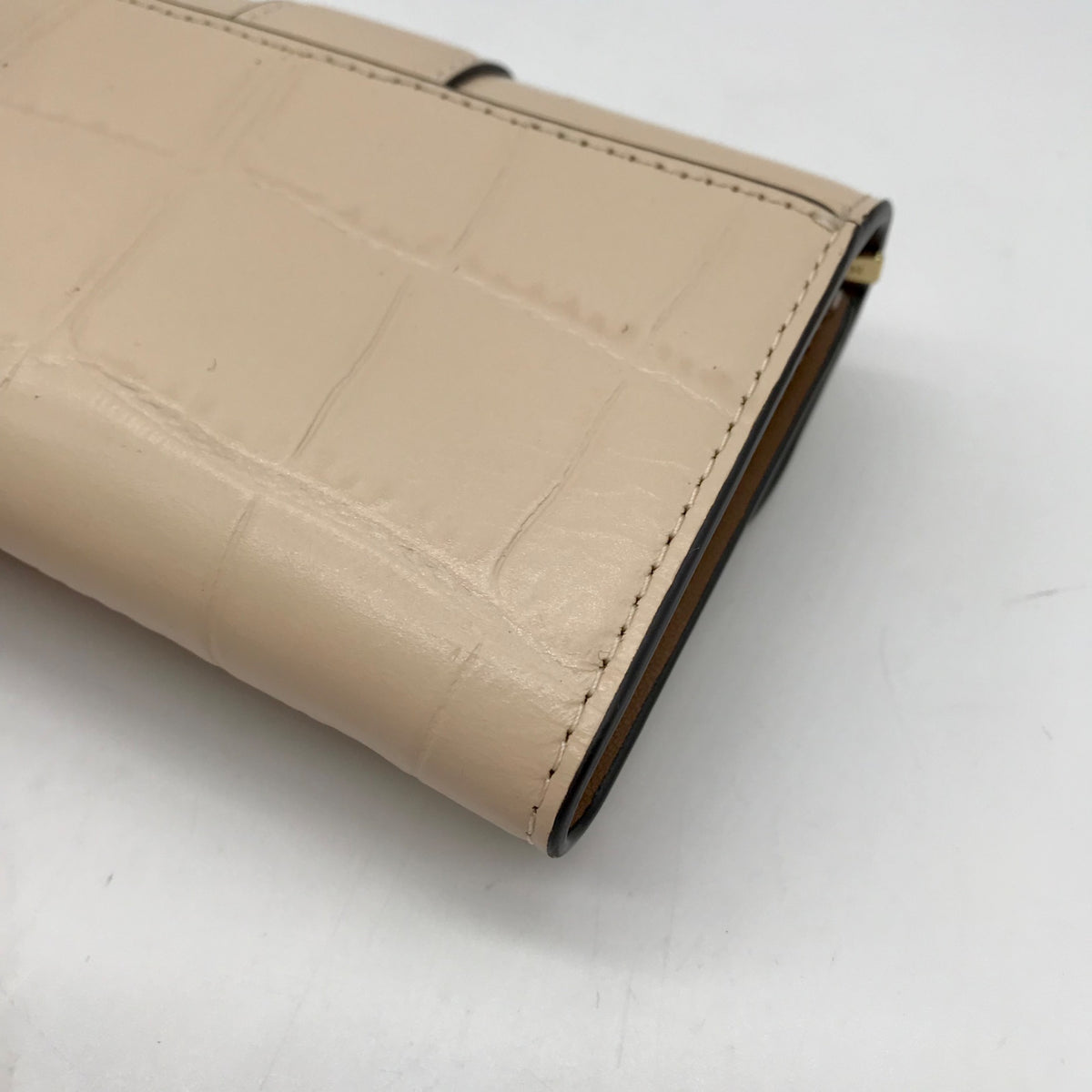 Coach Beige Embossed Leather Grace Wallet