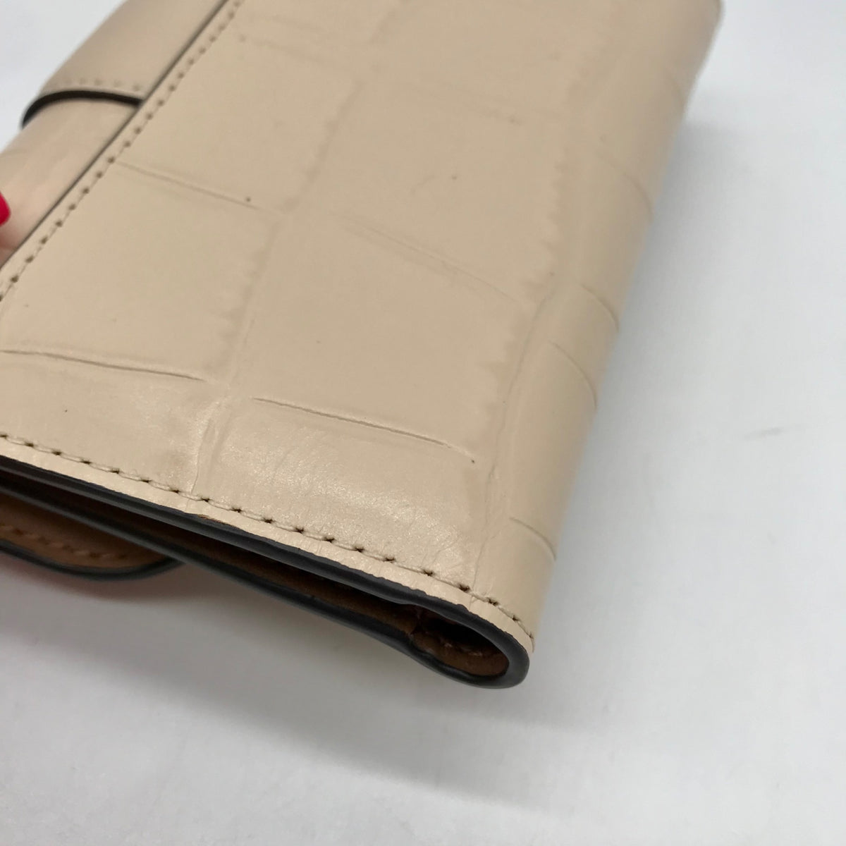 Coach Beige Embossed Leather Grace Wallet