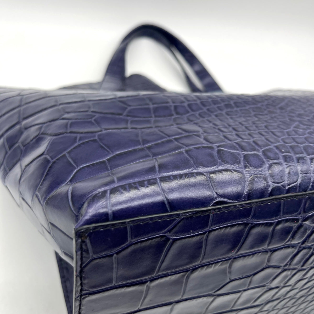 Furla Deep Violet Croc-Embossed Leather Tote Bag