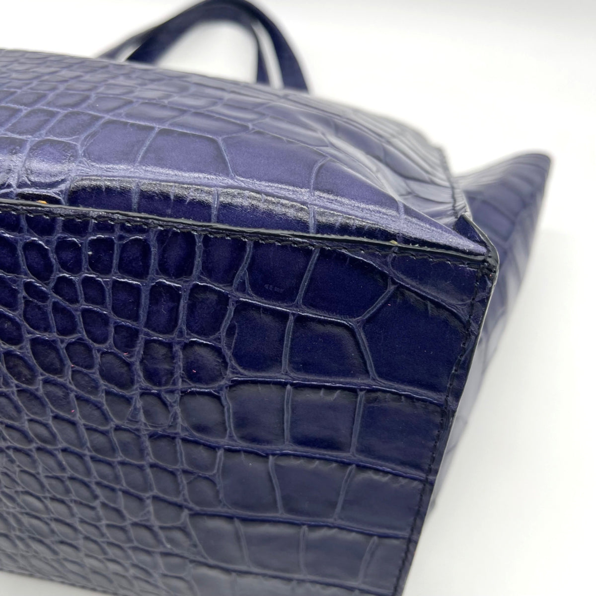 Furla Deep Violet Croc-Embossed Leather Tote Bag