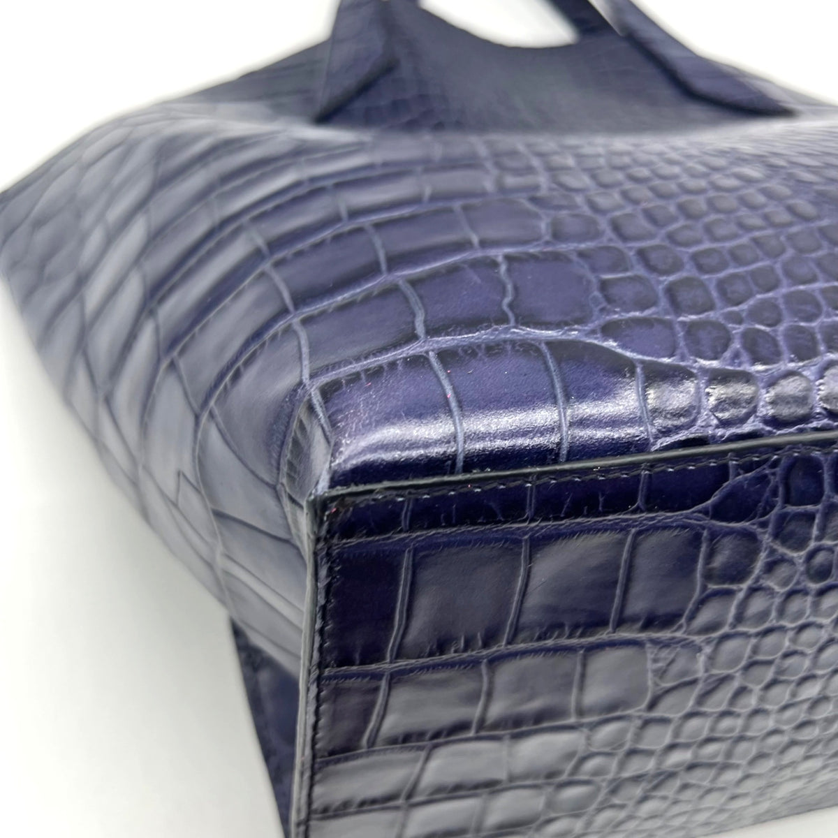 Furla Deep Violet Croc-Embossed Leather Tote Bag