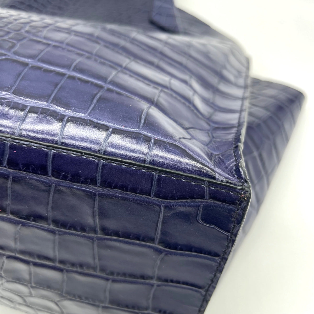 Furla Deep Violet Croc-Embossed Leather Tote Bag