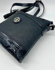 Giani Bernini Black Saffiano Croco North South Crossbody Bag