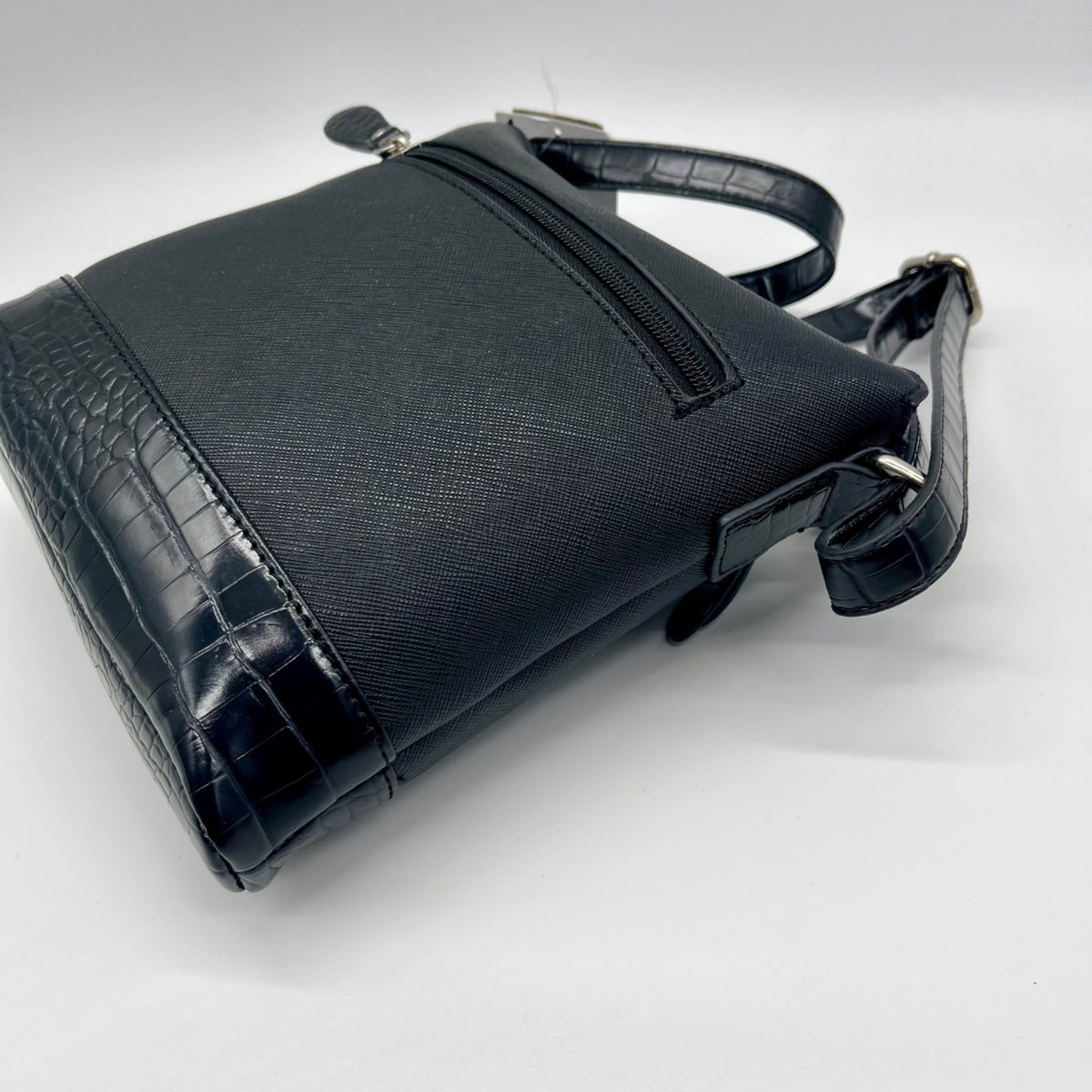 Giani Bernini Black Saffiano Croco North South Crossbody Bag