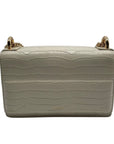 Oroton Ivory Embossed Leather Forte Micro Crossbody Clutch