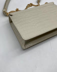 Oroton Ivory Embossed Leather Forte Micro Crossbody Clutch