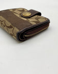 Coach Legacy Khaki & Brown Signature Canvas Bifold Wallet 40751