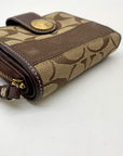 Coach Legacy Khaki & Brown Signature Canvas Bifold Wallet 40751