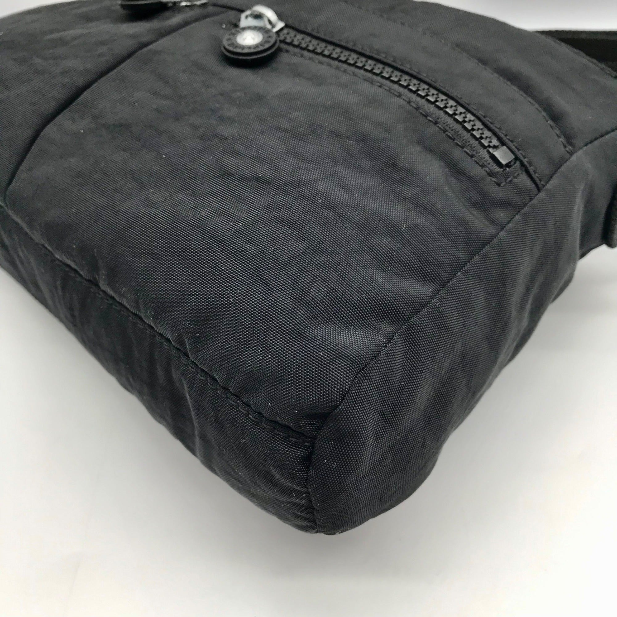 Kipling Black Noir Nylon Multipocket Angie Shoulder Bag