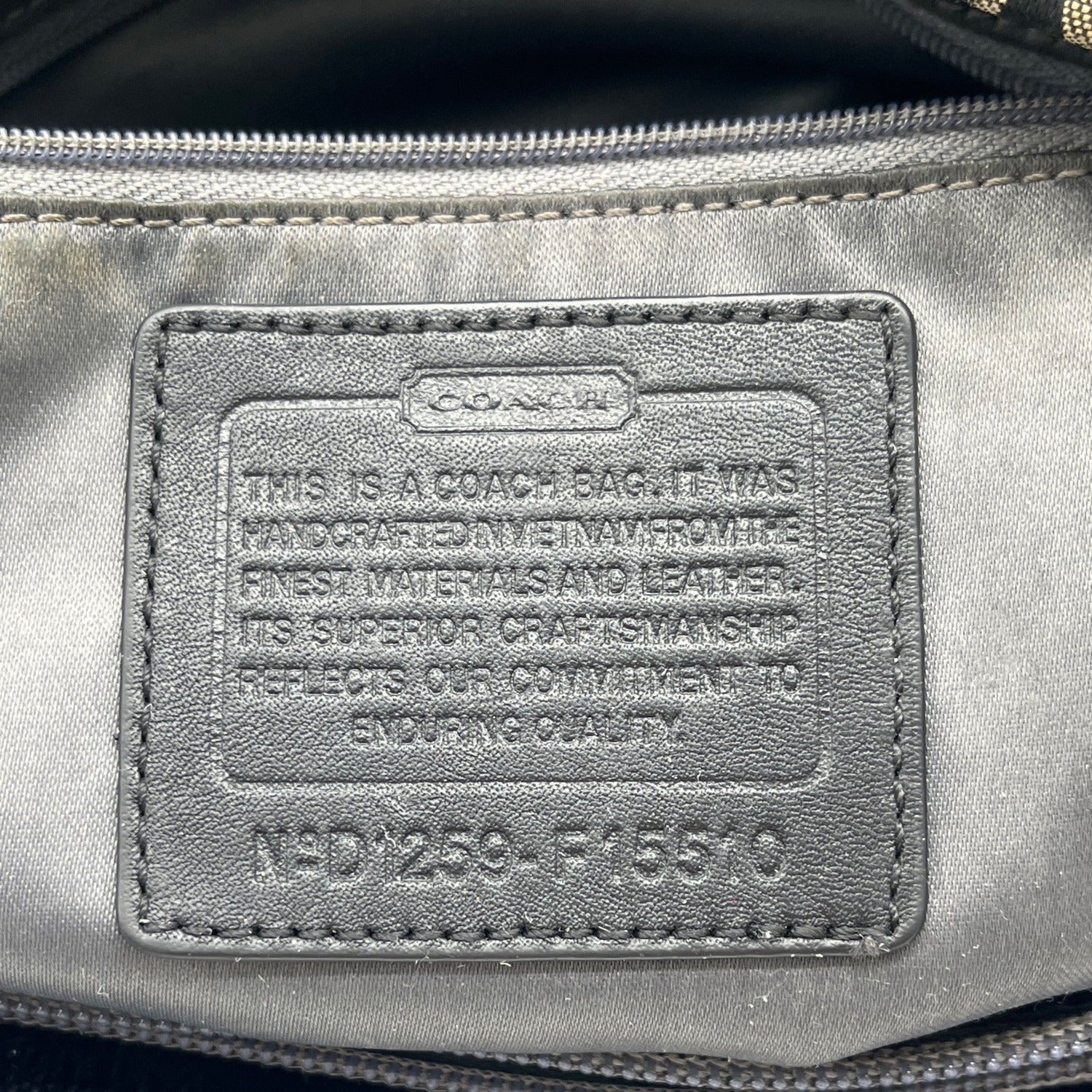 Coach Ashely Black Signature Satchel Bag F15510