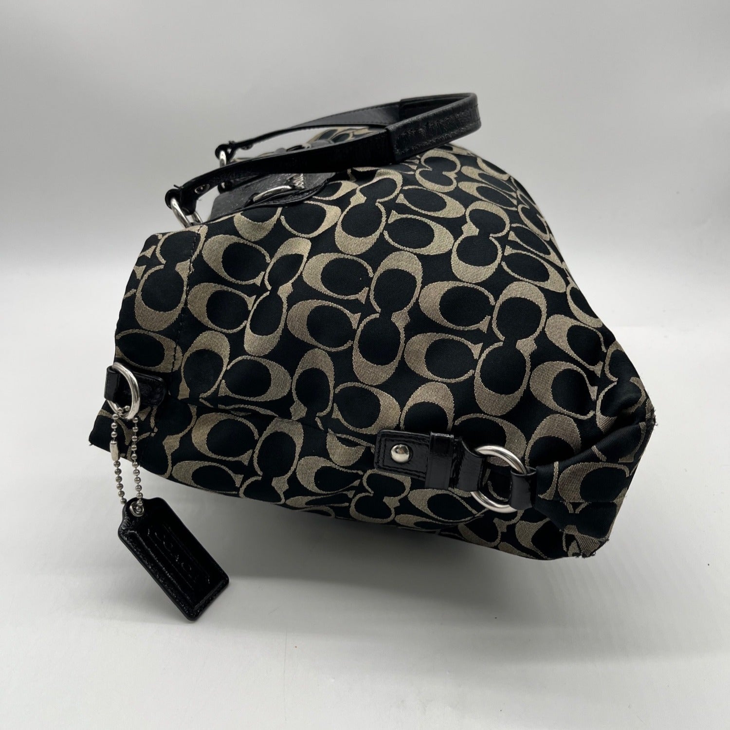 Coach Ashely Black Signature Satchel Bag F15510