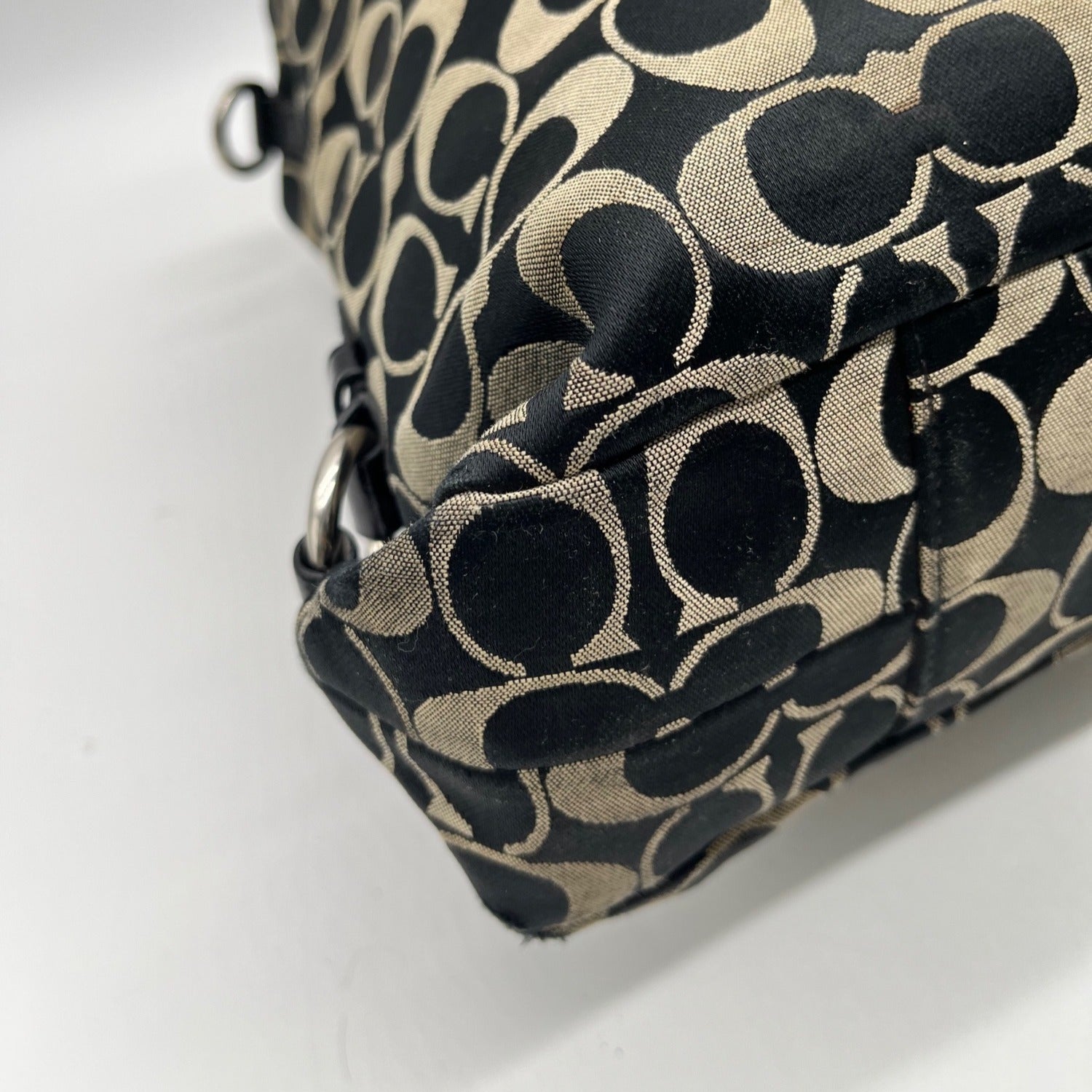Coach Ashely Black Signature Satchel Bag F15510