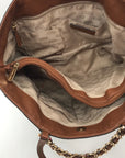 Michael Kors Harper Chain Brown Leather Tote