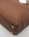 Michael Kors Harper Chain Brown Leather Tote