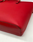 Michael Kors Red Saffiano Leather Jet Set Tote Bag