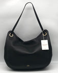 Valentino Garavani Black Leather V Logo Moon Tote Bag