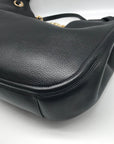Valentino Garavani Black Leather V Logo Moon Tote Bag