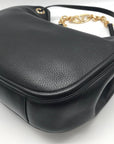 Valentino Garavani Black Leather V Logo Moon Tote Bag