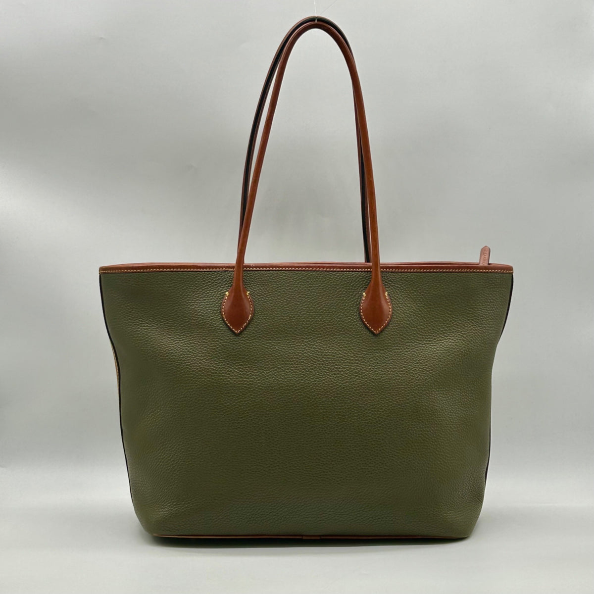 Dooney &amp; Bourke Olive Green Pebbled Leather Tote Bag