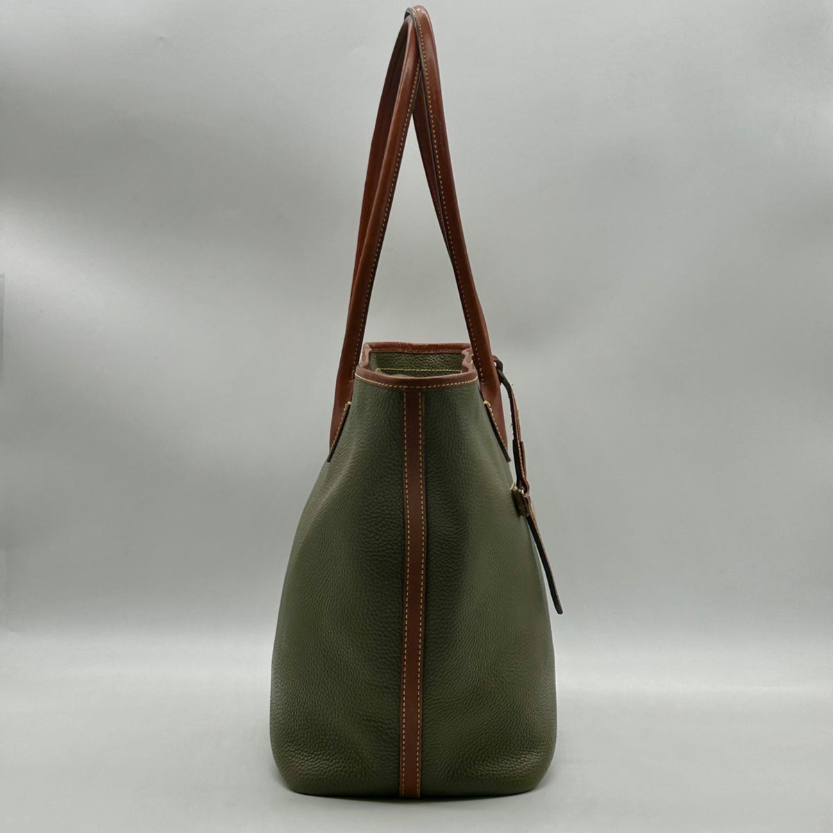 Dooney &amp; Bourke Olive Green Pebbled Leather Tote Bag