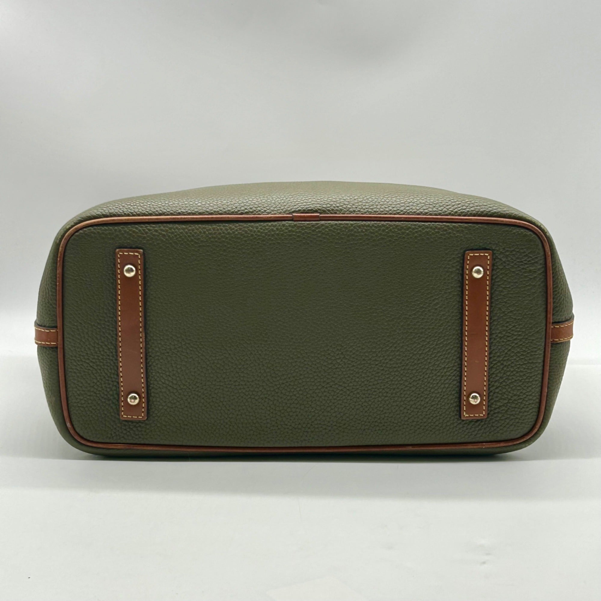 Dooney &amp; Bourke Olive Green Pebbled Leather Tote Bag