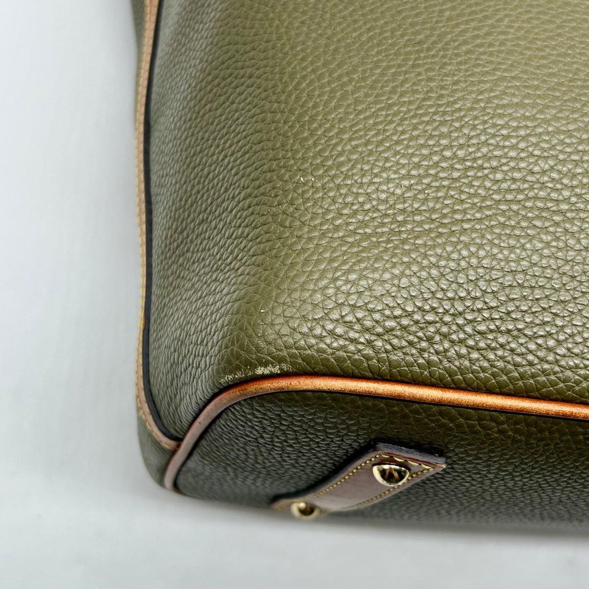 Dooney &amp; Bourke Olive Green Pebbled Leather Tote Bag