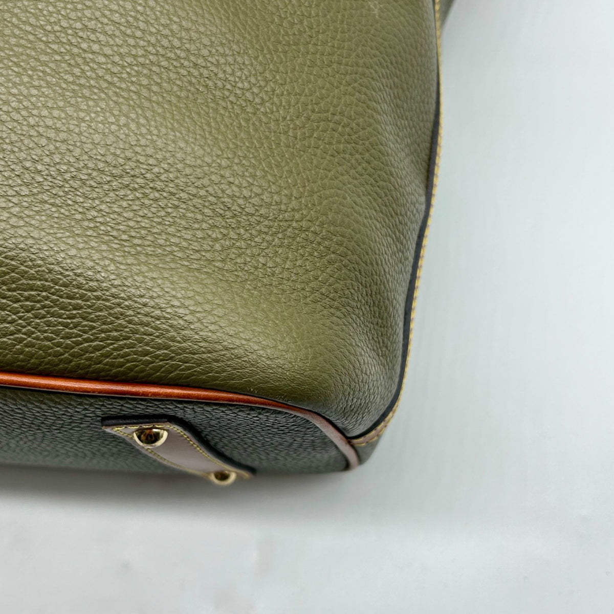 Dooney &amp; Bourke Olive Green Pebbled Leather Tote Bag