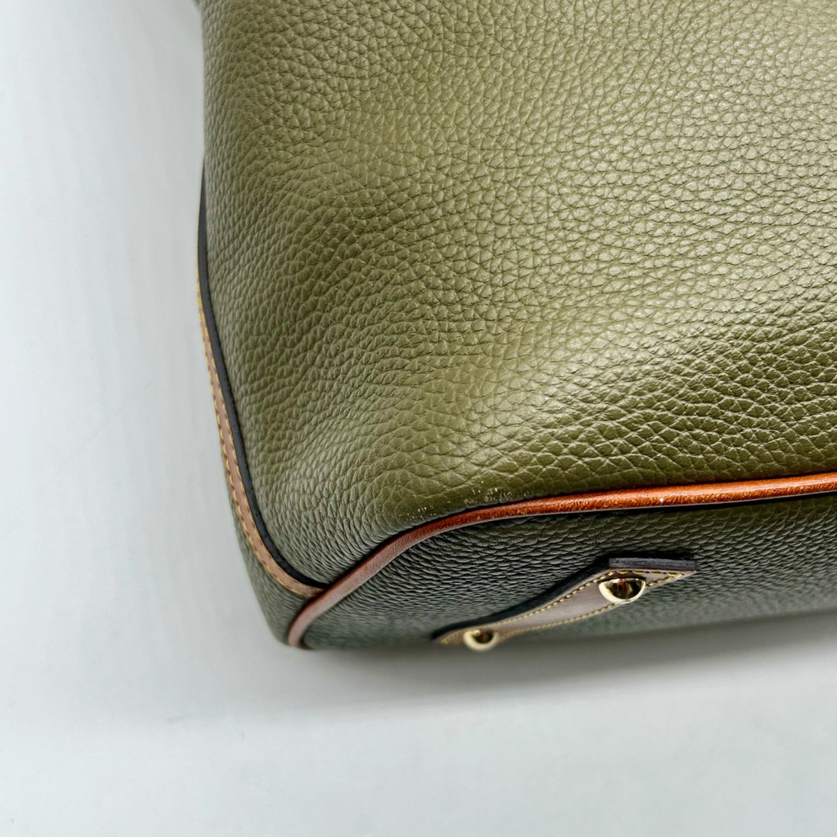 Dooney &amp; Bourke Olive Green Pebbled Leather Tote Bag