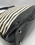 Kate Spade Black And White Patent Leather Rachelle Wellesley Striped Satchel