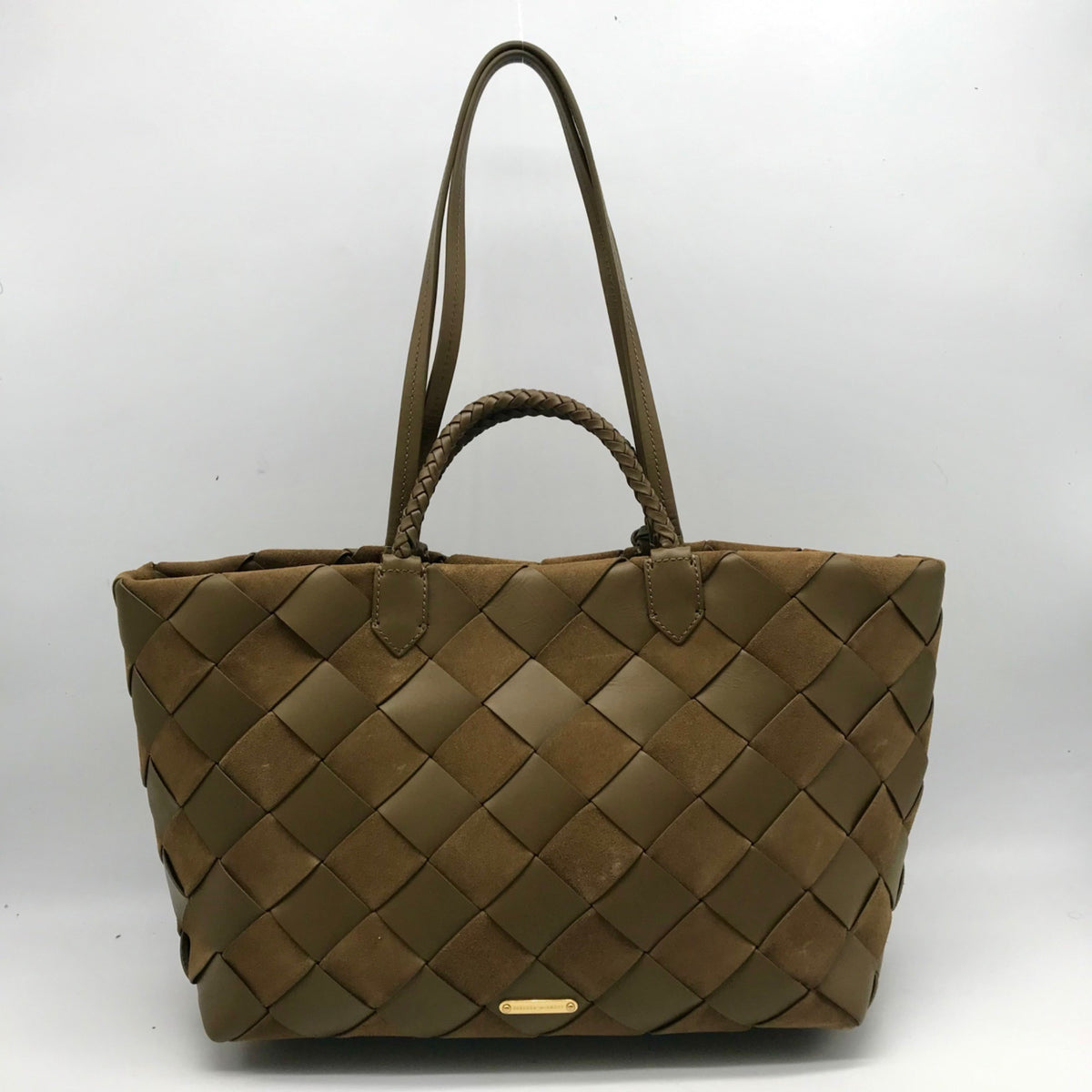 Rebecca Minkoff Brown Frankie Woven Tote Bag