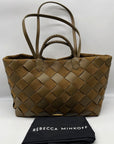 Rebecca Minkoff Brown Frankie Woven Tote Bag