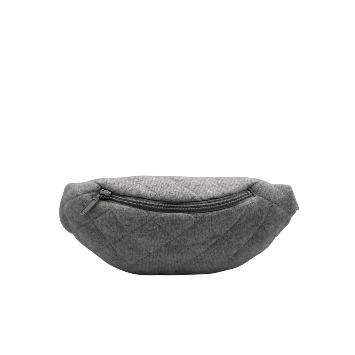 Garnet Hill Grey Fabric Diamond Quilted Belt Bag