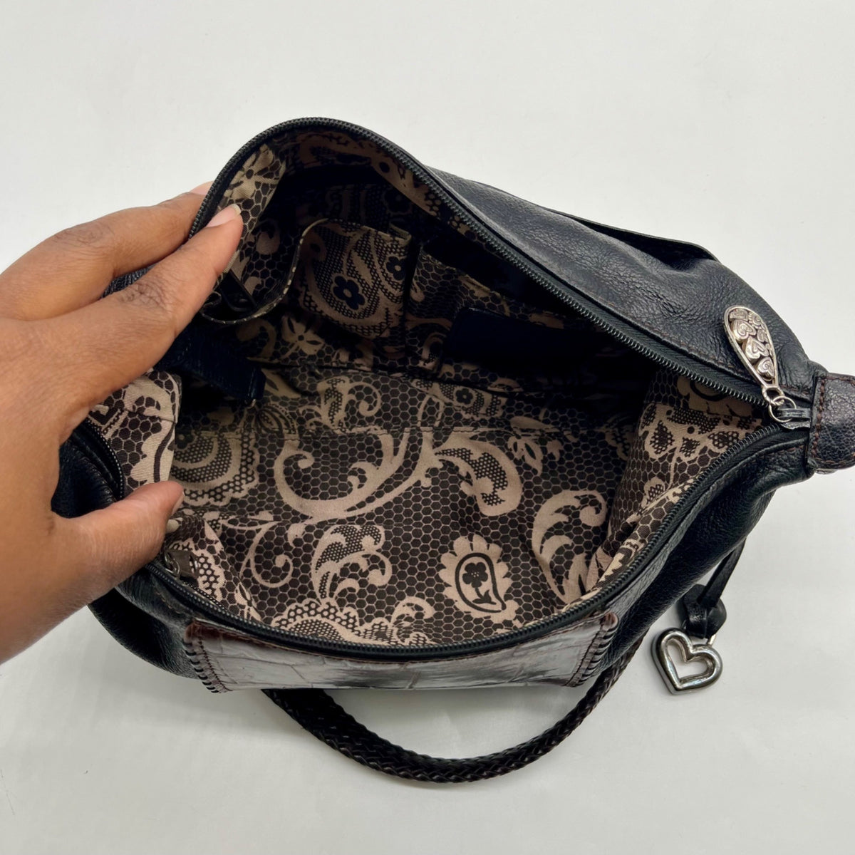 Brighton Black Leather Shoulder Bag