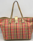 Tous Multicolor Plaid Fabric & Raffia Shopper Tote