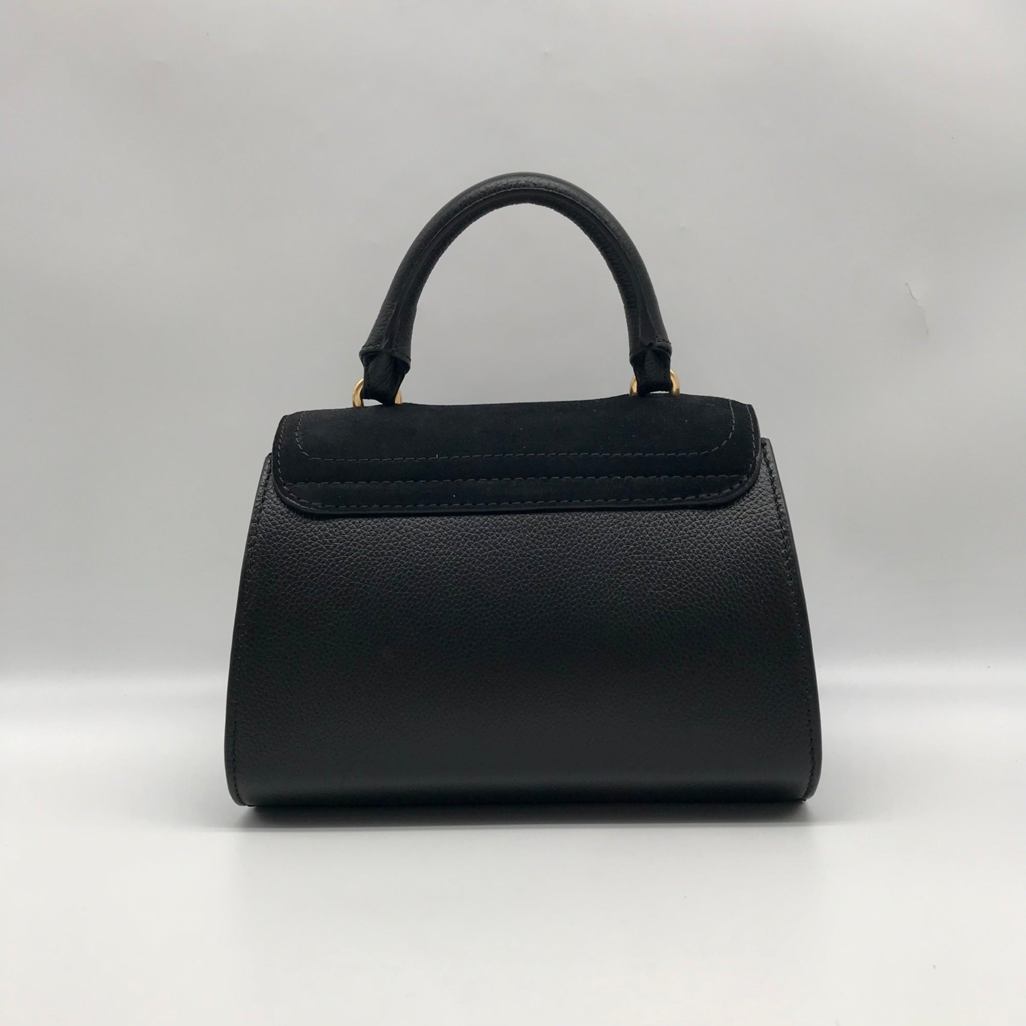 See by Chloé Joan Ladylike Black Leather &amp; Suede Top Handle Satchel